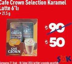 CAFE CROWN SELECTİON KARAMEL LATTE 6'LI fiyat ve kampanya bilgisi